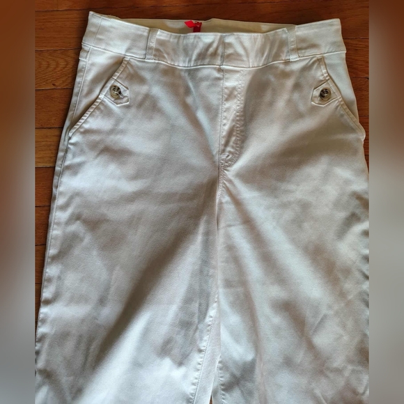 Spanx White Stretch Cropped Wide Legged Pants Size Large - Picture 4 of 10